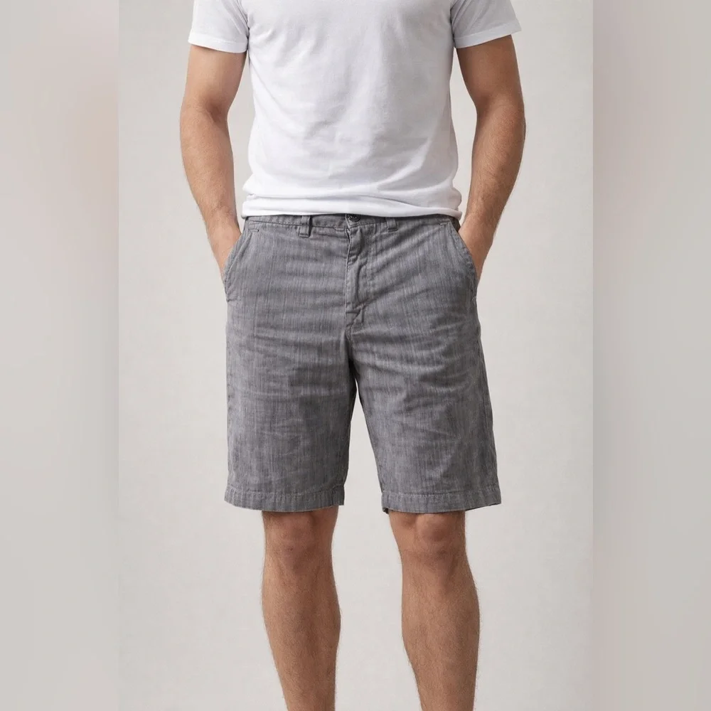 Mens Gray Casual Shorts Size 30 Classic Fit Flat Front Summer Split Co USA - Picture 11 of 11